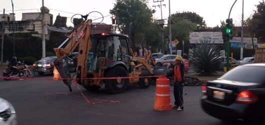 Por obras, se reporta tránsito vial en Avenida Luis Cabrera, alcaldía La Magdalena Contreras